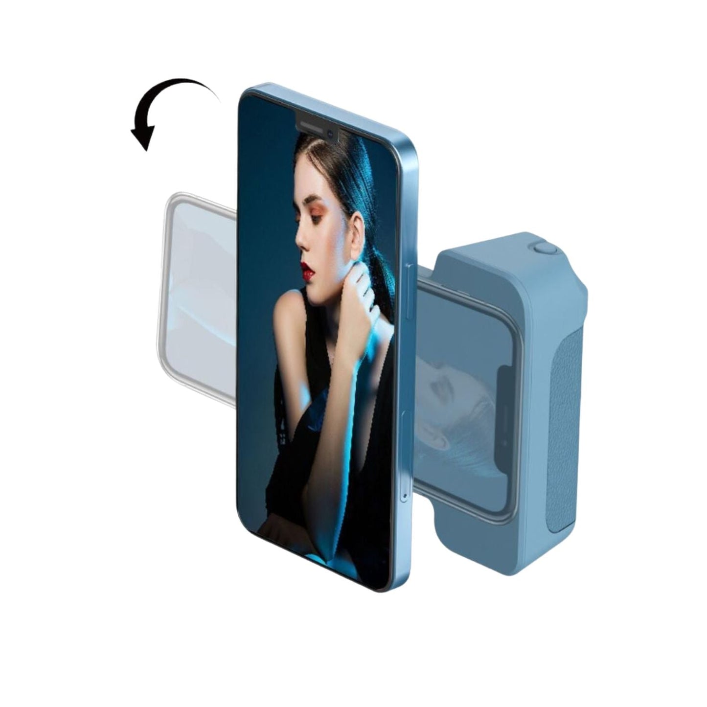 Magnetic Holder with Camera Snap & PowerBank - MoodPeach
