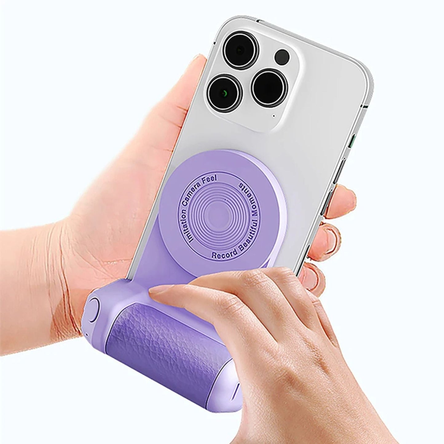 Magnetic Holder with Camera Snap & PowerBank - MoodPeach
