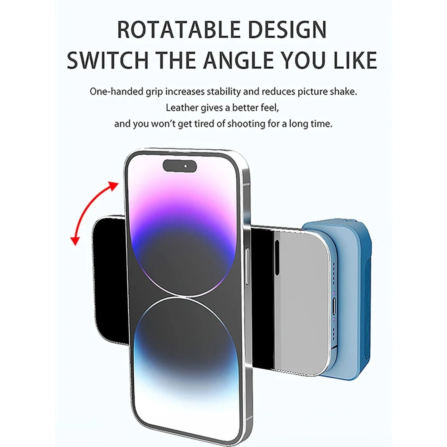 Magnetic Holder with Camera Snap & PowerBank - MoodPeach