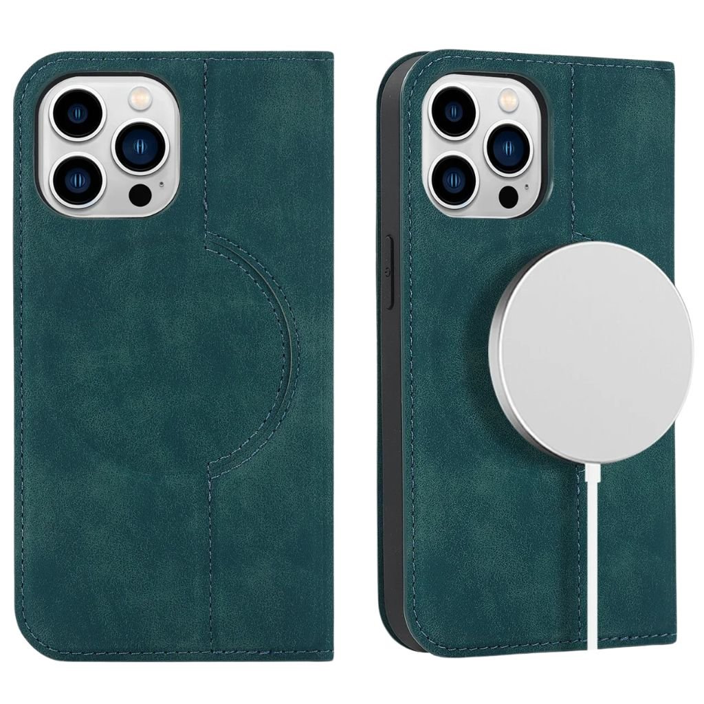 Magnetic Leather Case with Wallet for iPhone - MoodPeach