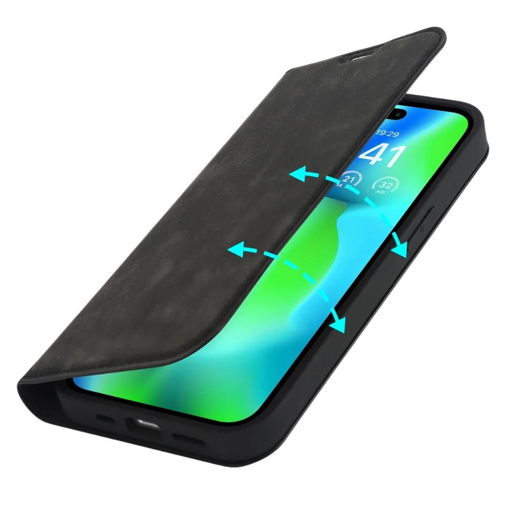 Magnetic Leather Case with Wallet for iPhone - MoodPeach