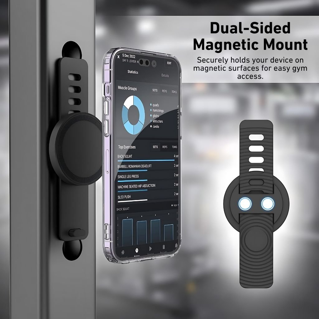 Magnetic Phone Mount for Gym, Bikes, Strollers, and Magnetic Surfaces - MoodPeach
