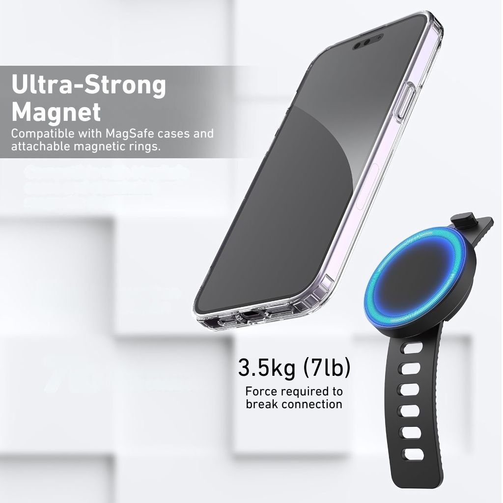 Magnetic Phone Mount for Gym, Bikes, Strollers, and Magnetic Surfaces - MoodPeach
