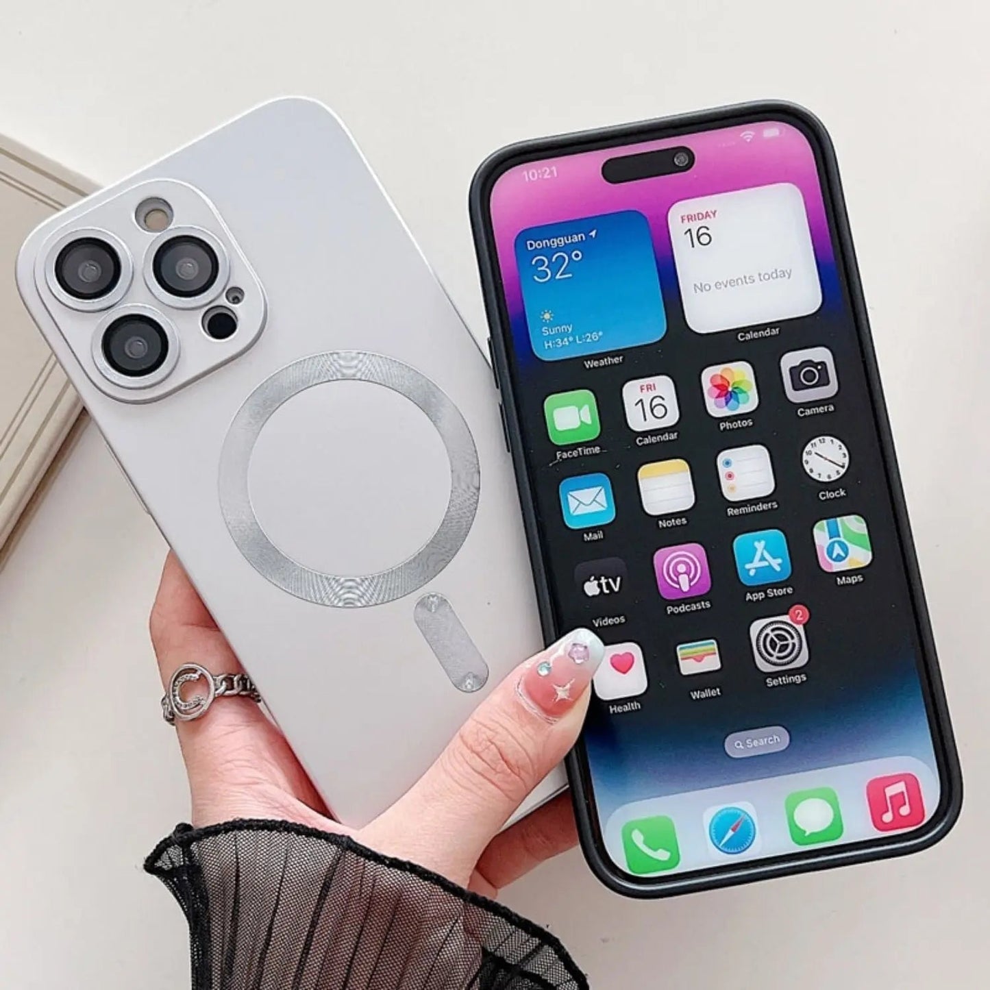 Magnetic Silicone Case for iPhone - MoodPeach