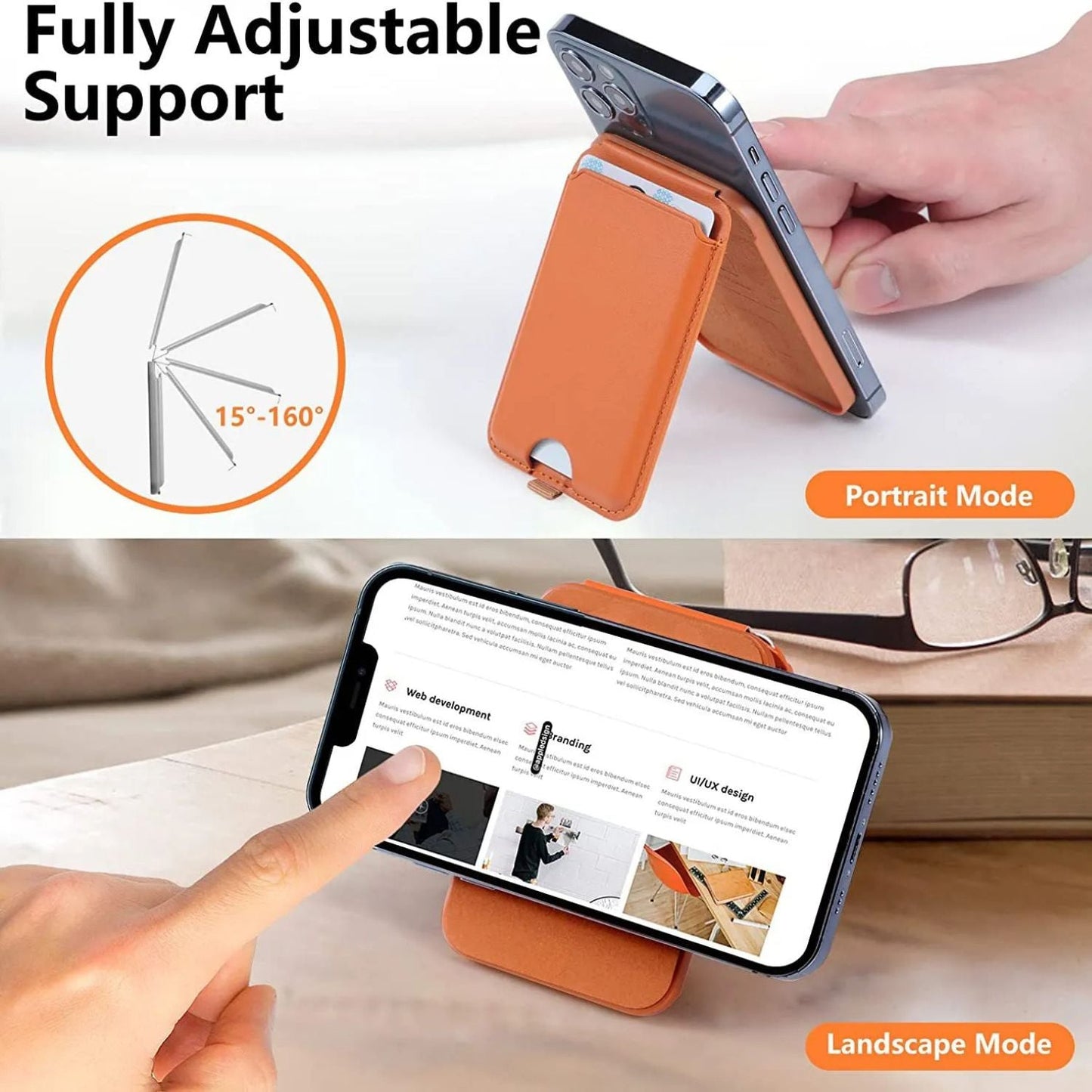 Magnetic Wallet with Kickstand - MoodPeach