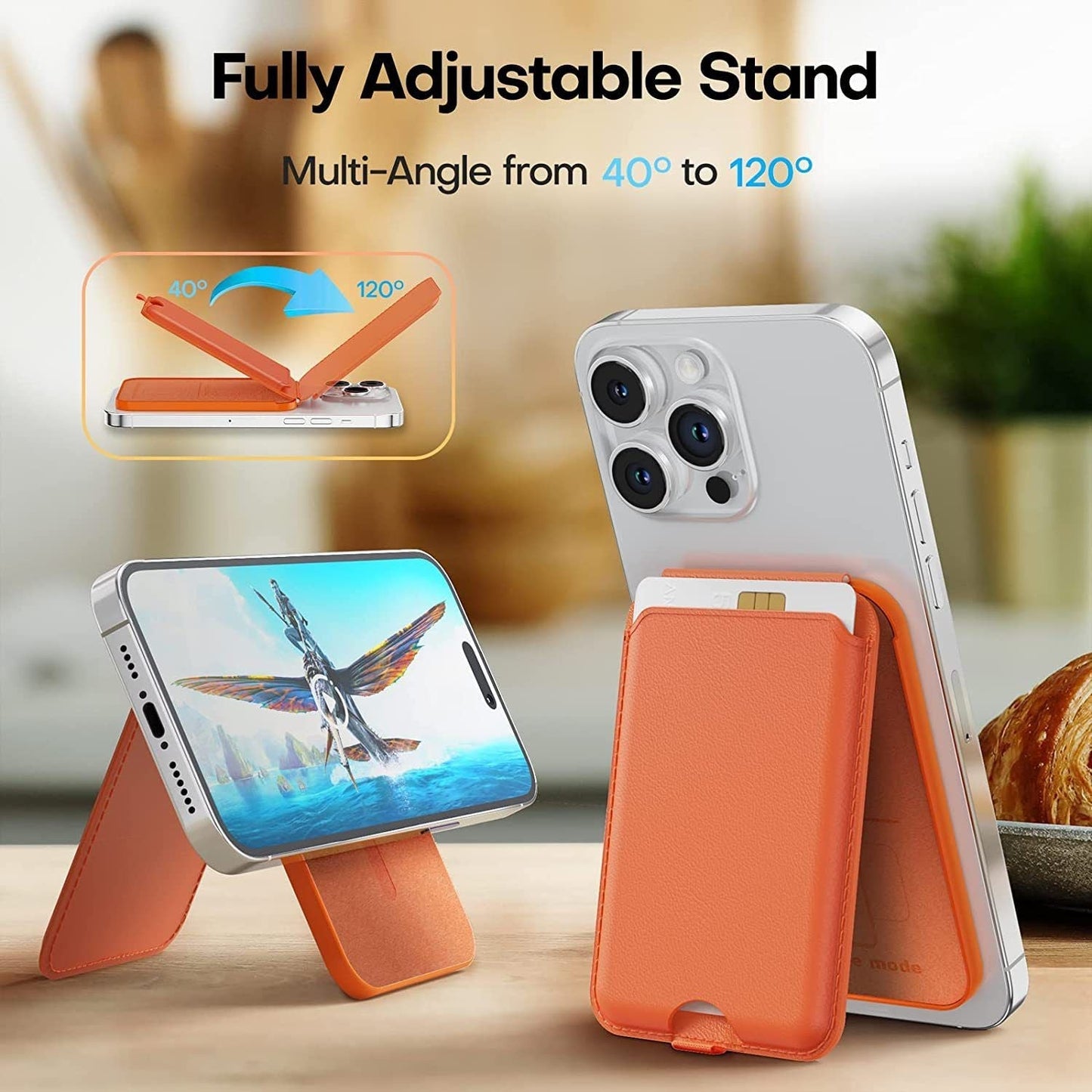 Magnetic Wallet with Kickstand - MoodPeach