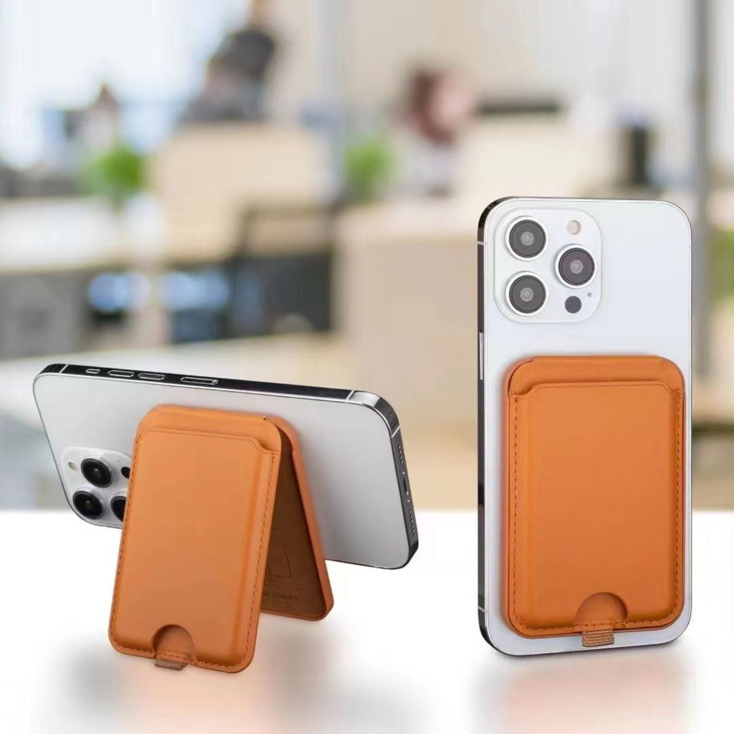 Magnetic Wallet with Kickstand - MoodPeach
