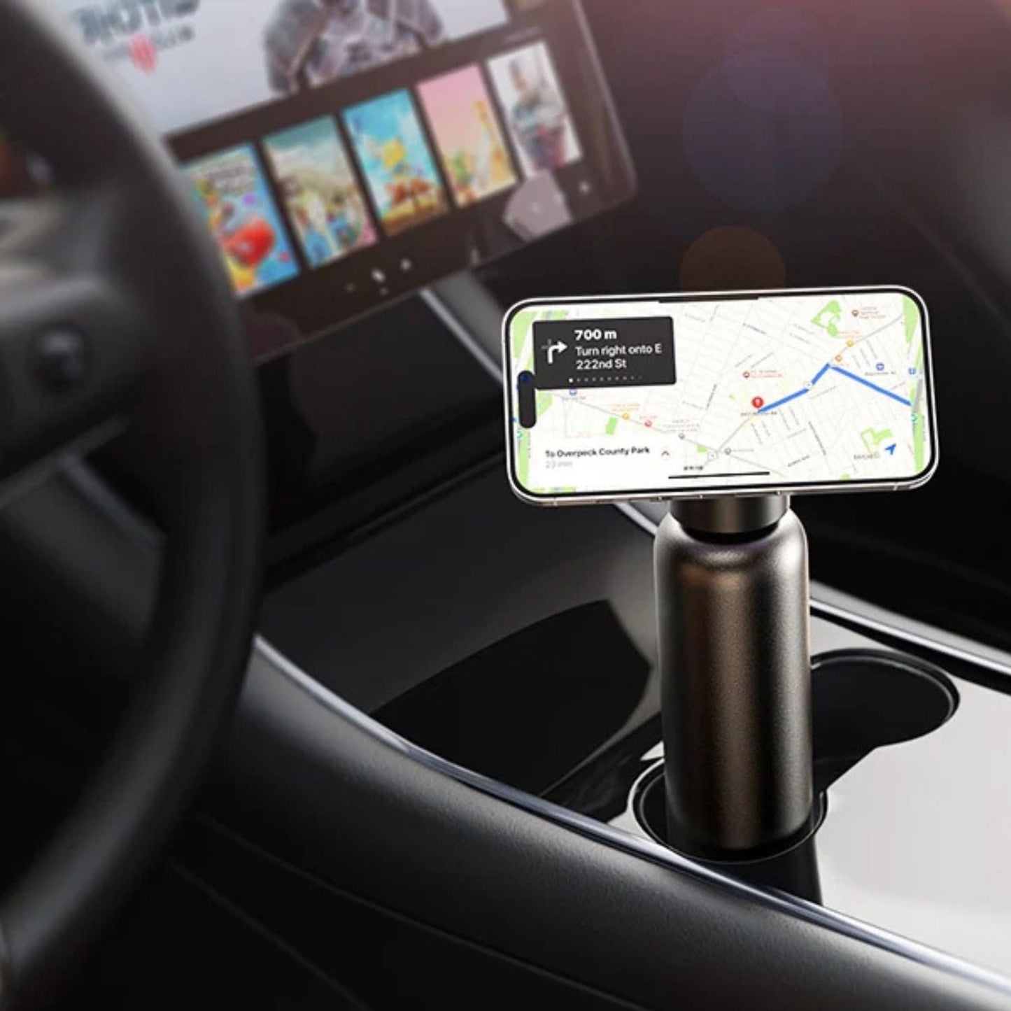 Magnetic Water Bottle & Phone Holder - MoodPeach