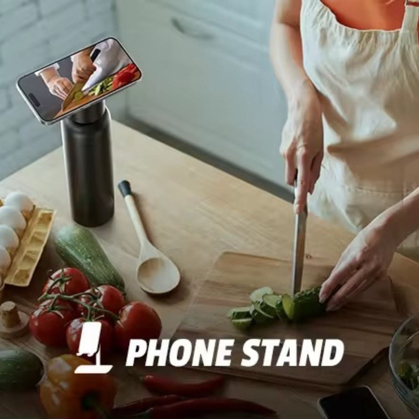 Magnetic Water Bottle & Phone Holder - MoodPeach