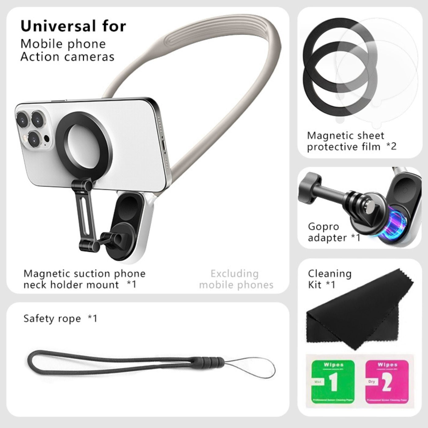 POV Magnetic Phone Holder & Neck Mount - MoodPeach