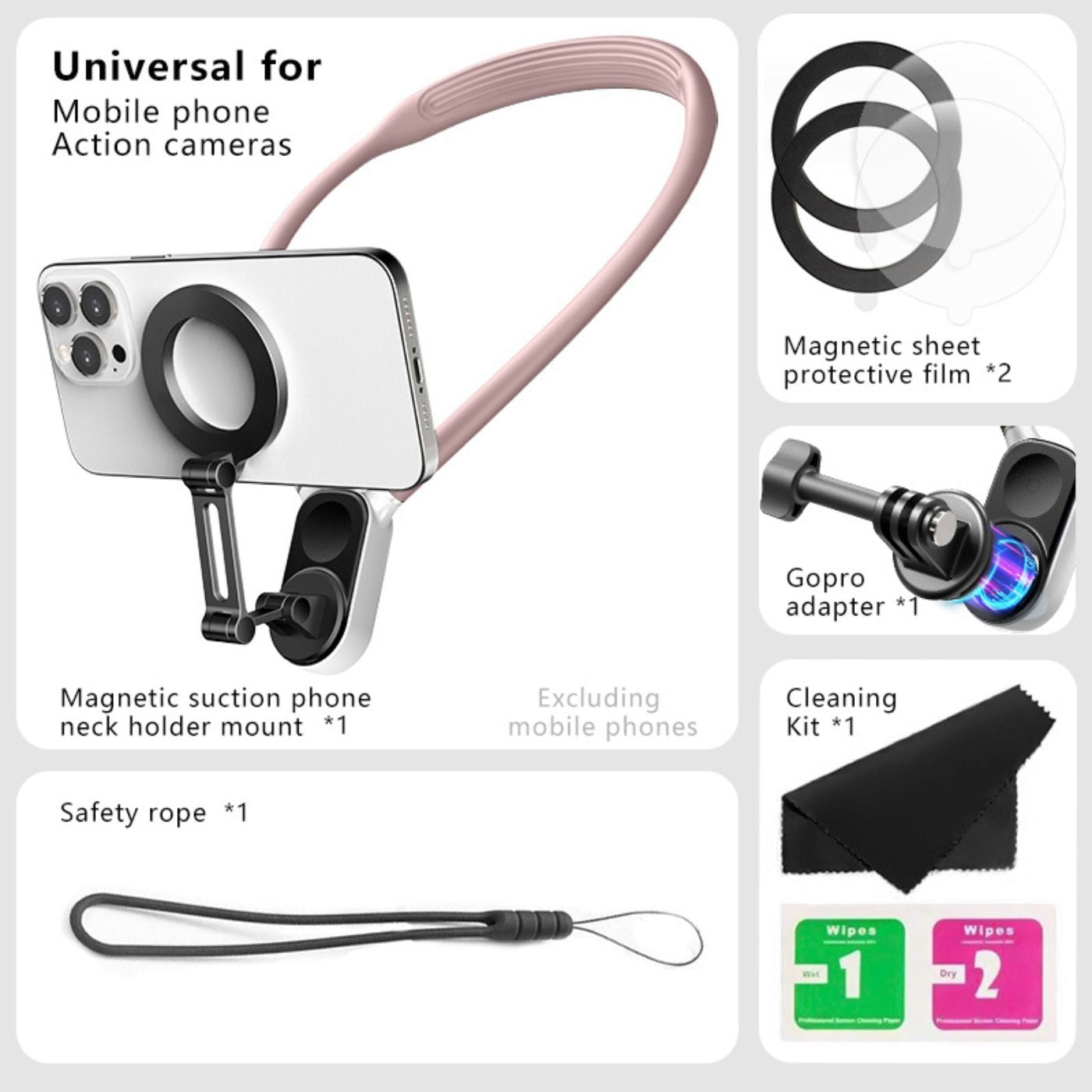 POV Magnetic Phone Holder & Neck Mount - MoodPeach