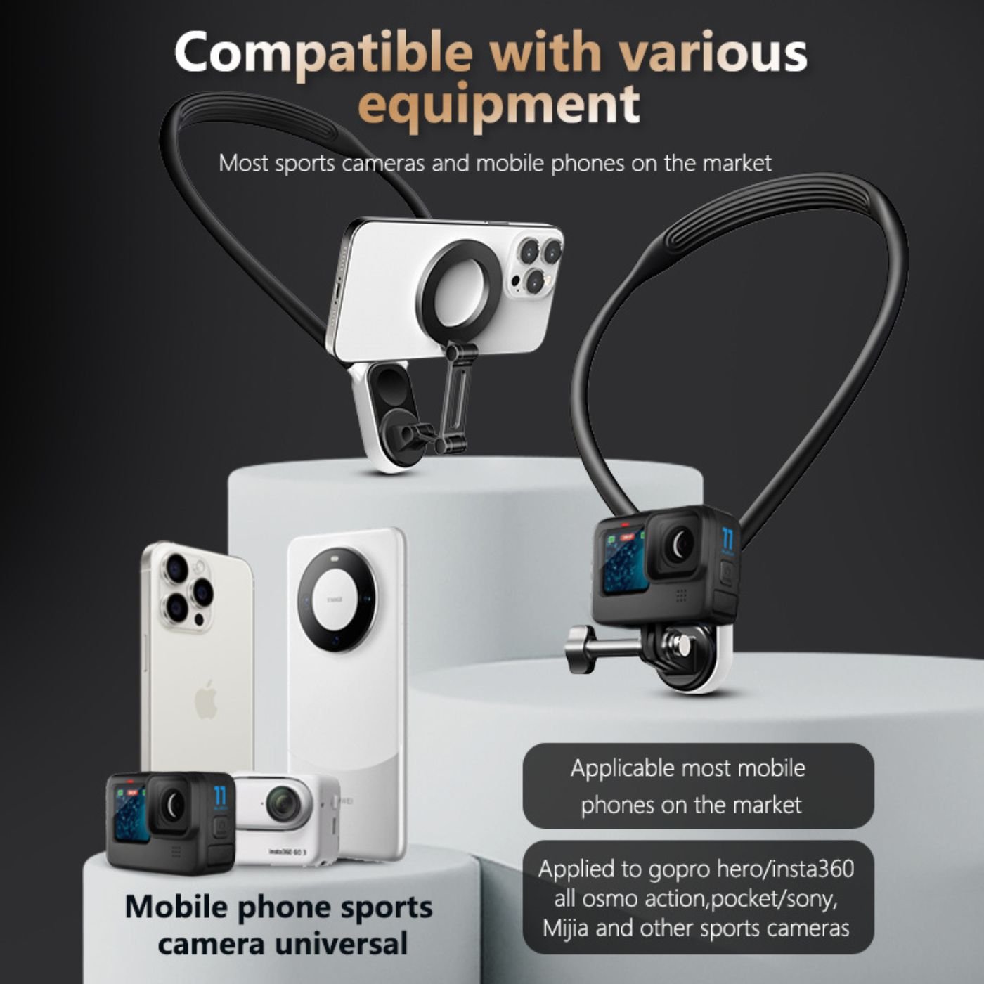 POV Magnetic Phone Holder & Neck Mount - MoodPeach