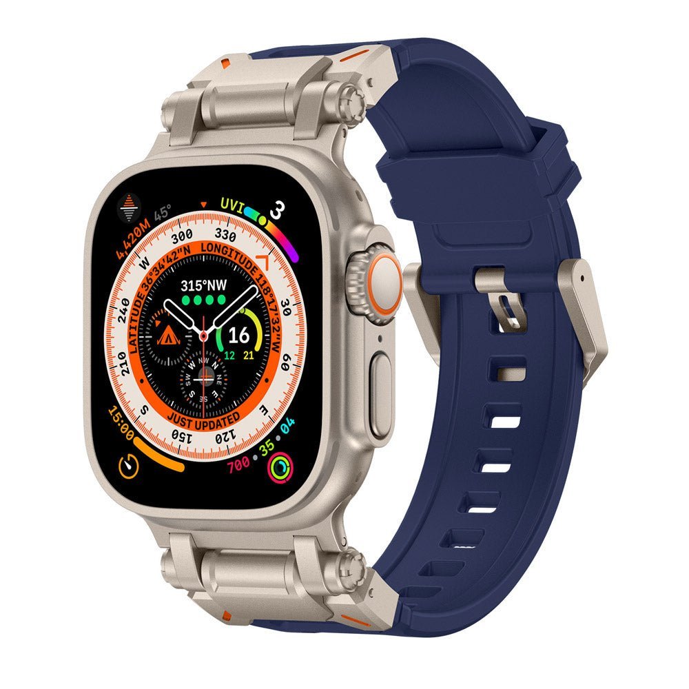 Silicone & Stainless Steel Band for Apple Watch - MoodPeach