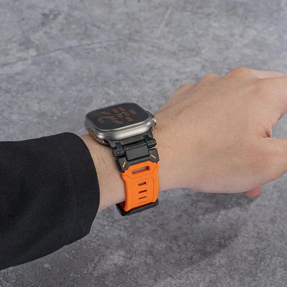 Silicone & Stainless Steel Band for Apple Watch - MoodPeach
