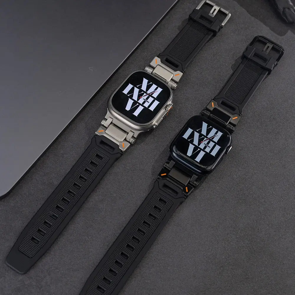 Silicone & Stainless Steel Band for Apple Watch - MoodPeach