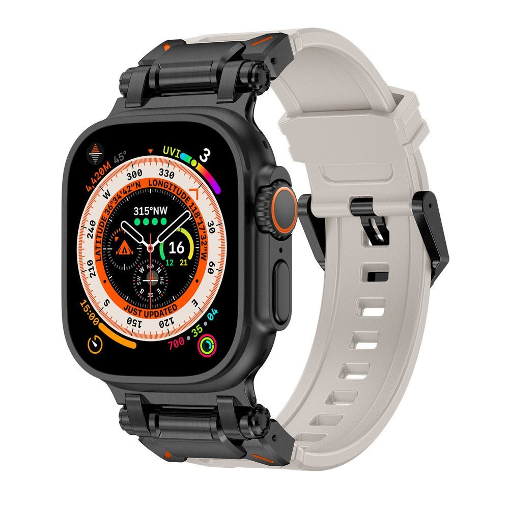 Silicone & Stainless Steel Band for Apple Watch - MoodPeach