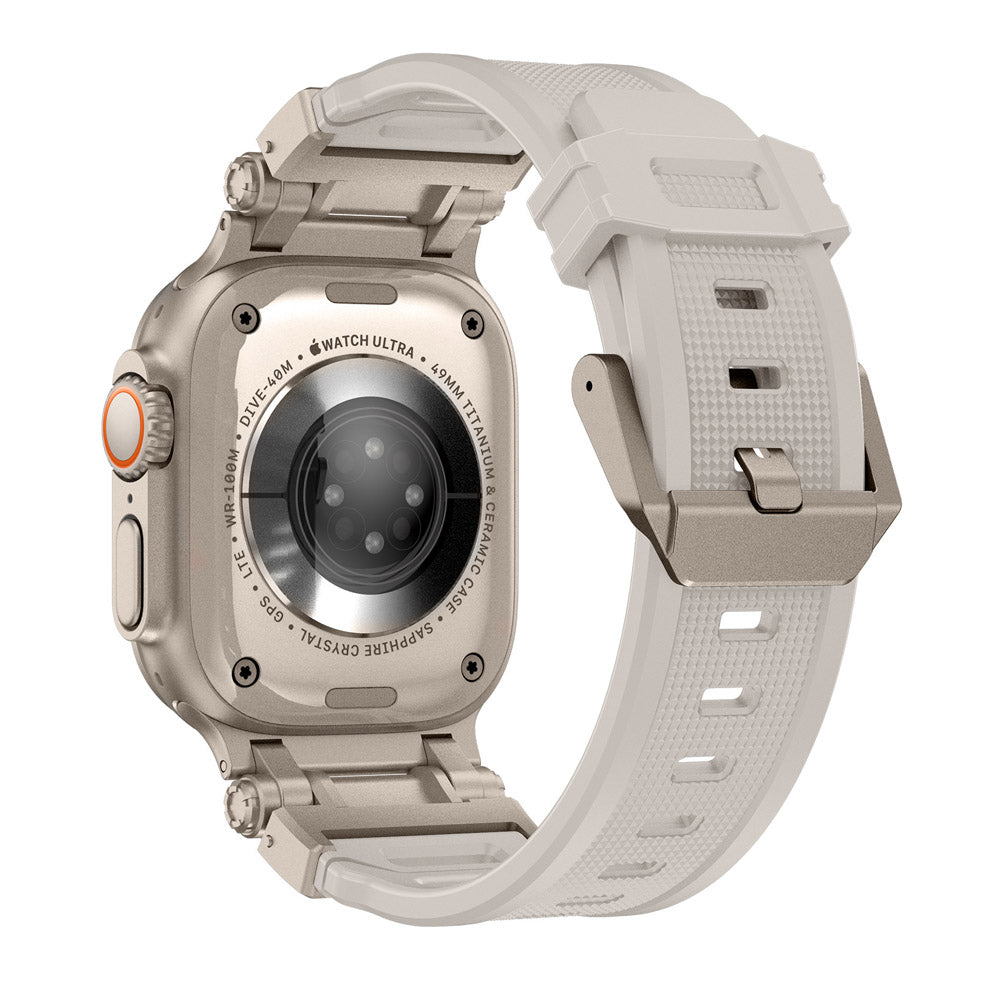 Silicone & Stainless Steel Band for Apple Watch - MoodPeach