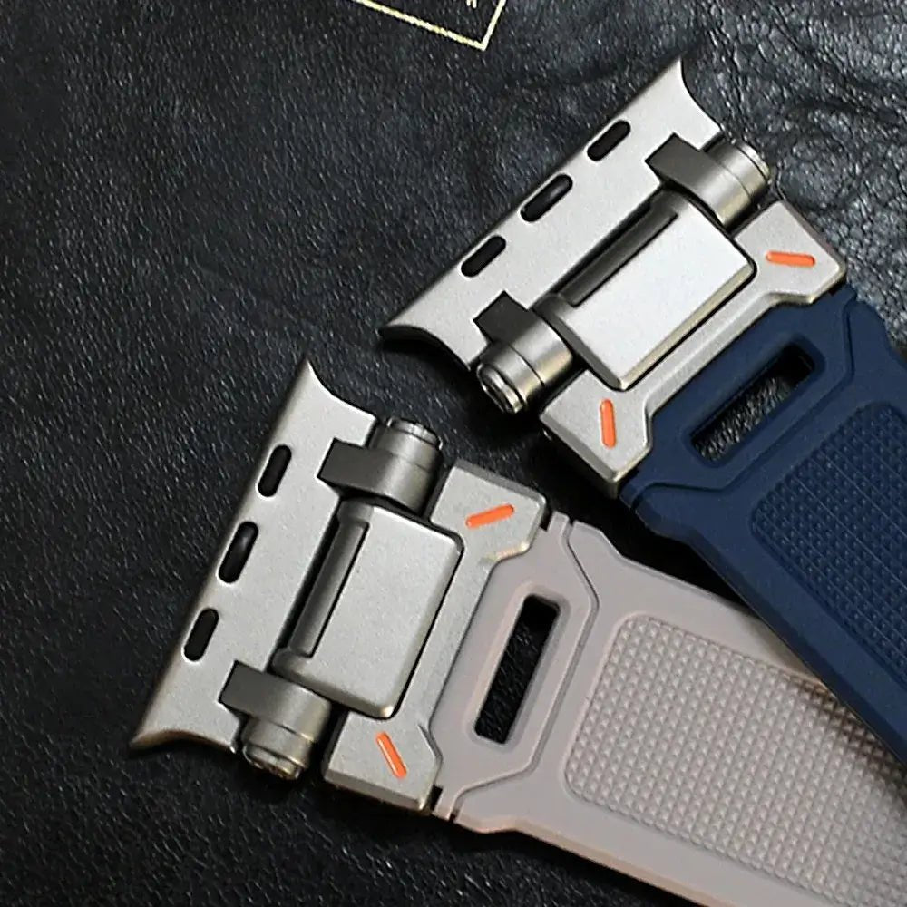 Silicone & Stainless Steel Band for Apple Watch - MoodPeach