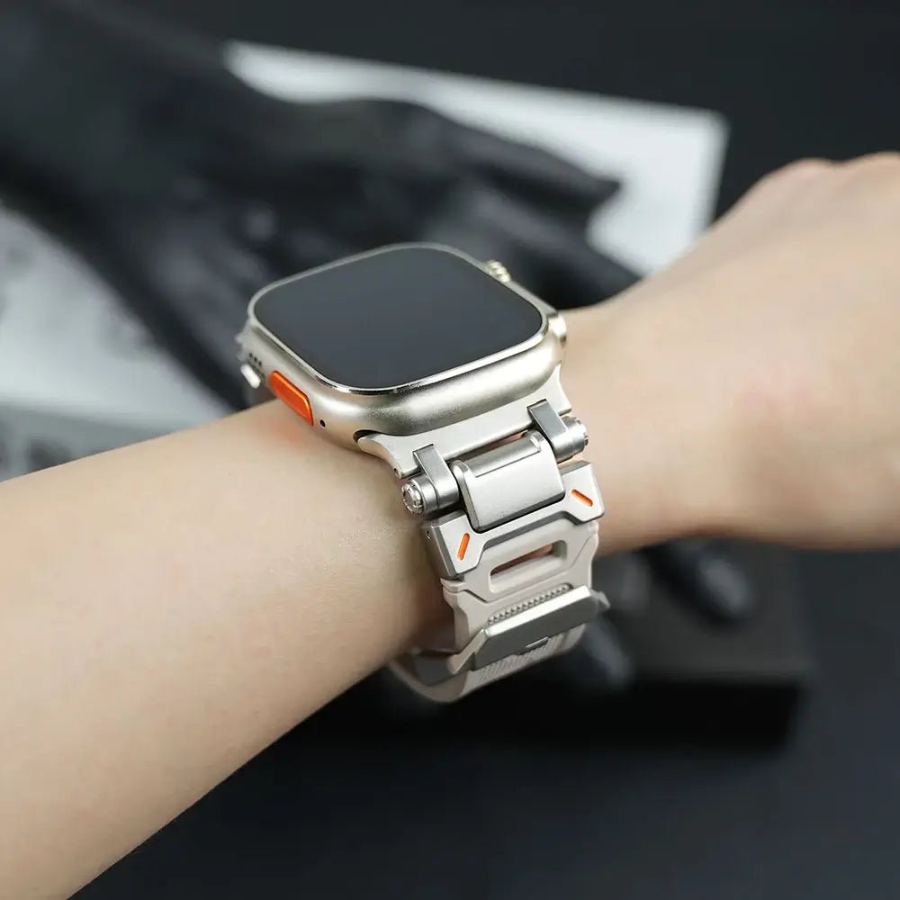 Silicone & Stainless Steel Band for Apple Watch - MoodPeach