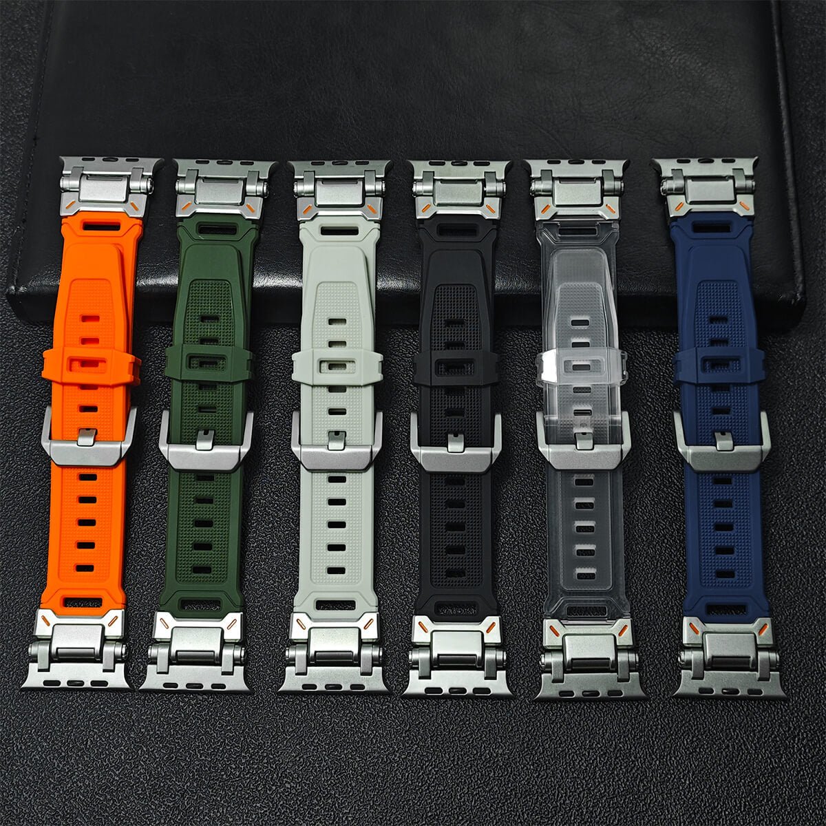 Silicone & Stainless Steel Band for Apple Watch - MoodPeach