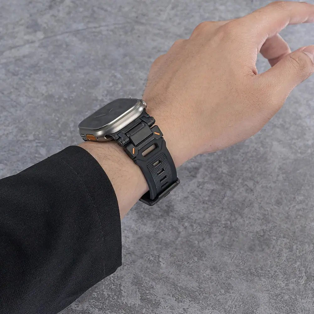 Silicone & Stainless Steel Band for Apple Watch - MoodPeach