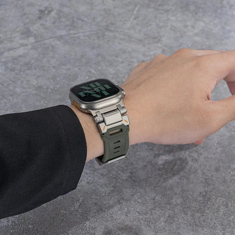 Silicone & Stainless Steel Band for Apple Watch - MoodPeach
