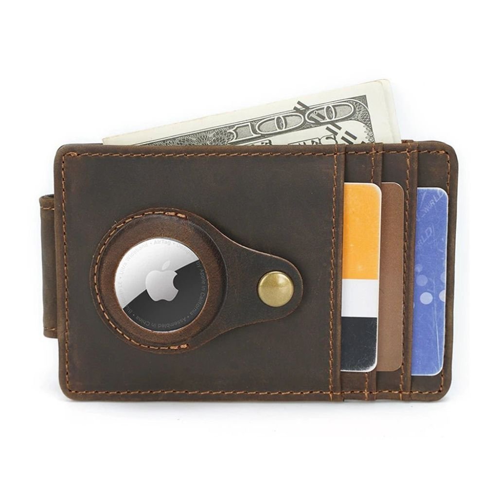 Slim AirTag Leather Wallet - MoodPeach