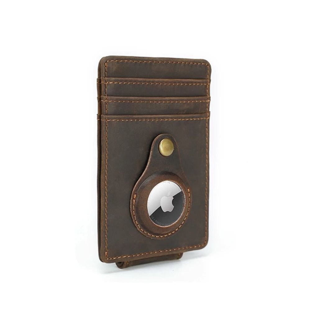 Slim AirTag Leather Wallet - MoodPeach