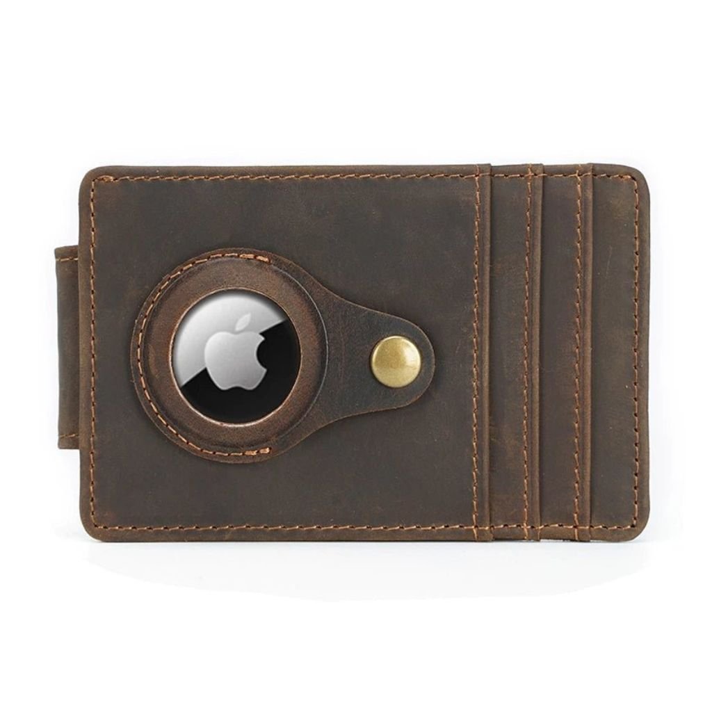 Slim AirTag Leather Wallet - MoodPeach