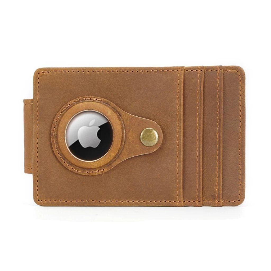 Slim AirTag Leather Wallet - MoodPeach