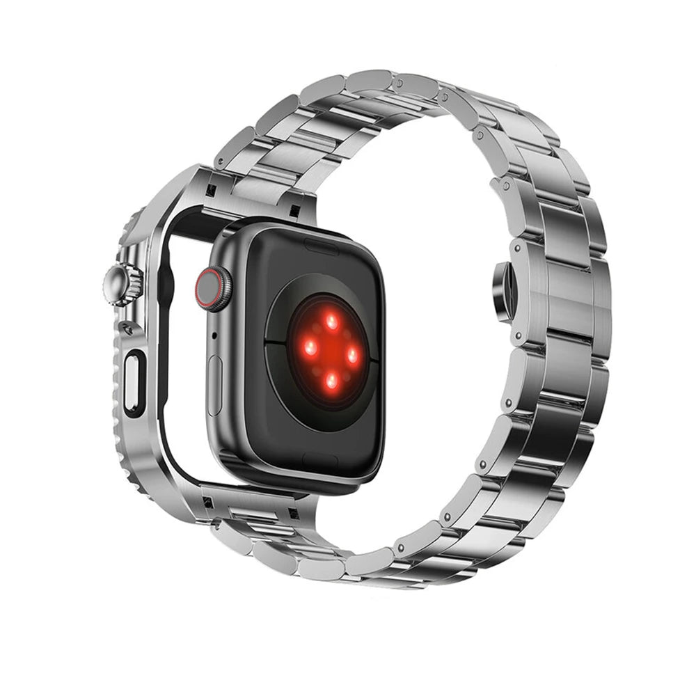 Stainless Steel Armor Case & Band for Apple Watch - MoodPeach