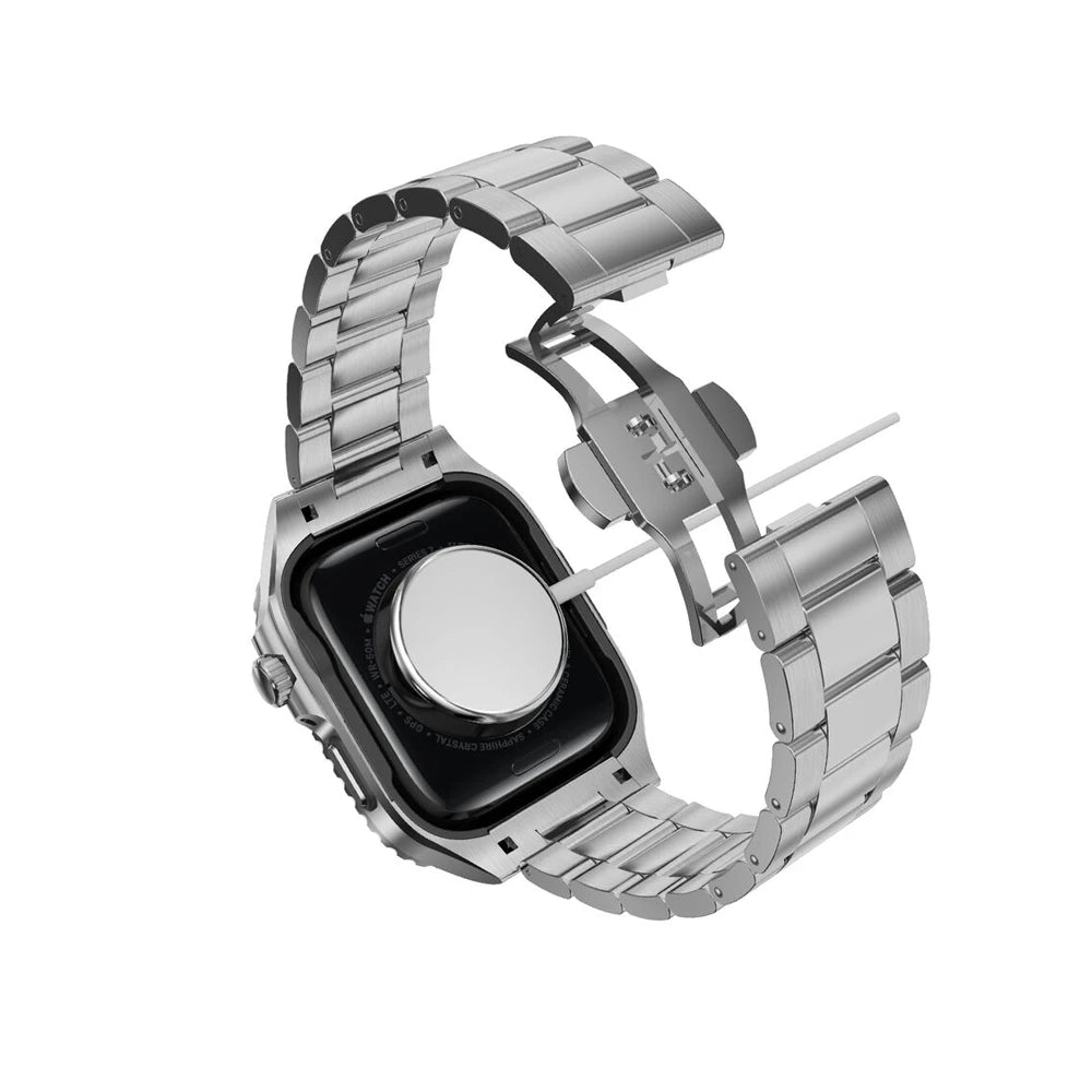 Stainless Steel Armor Case & Band for Apple Watch - MoodPeach