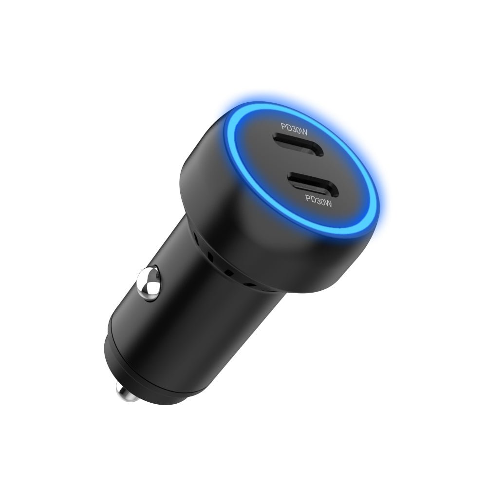 USB - C Dual Port Charger (60W) - Car Bundle - MoodPeach