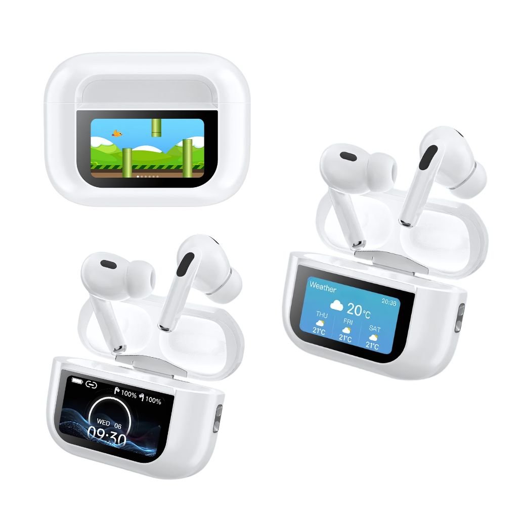 Wireless Earbuds with LCD Touchscreen - MoodPeach