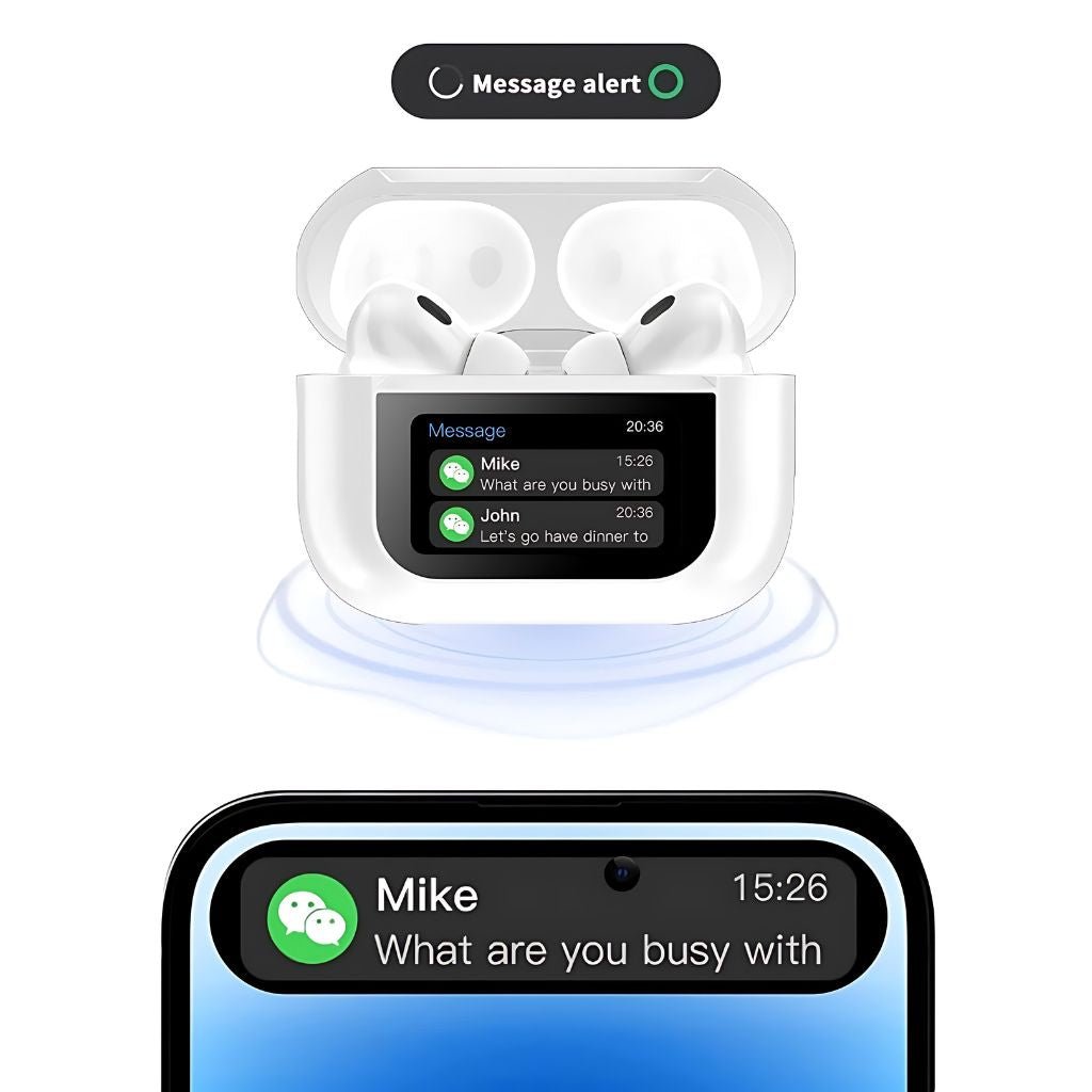 Wireless Earbuds with LCD Touchscreen - MoodPeach