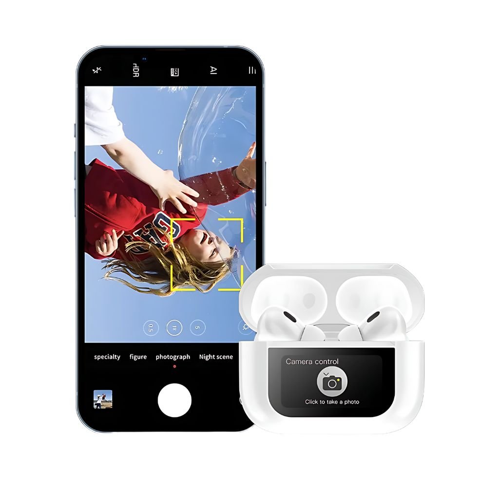 Wireless Earbuds with LCD Touchscreen - MoodPeach