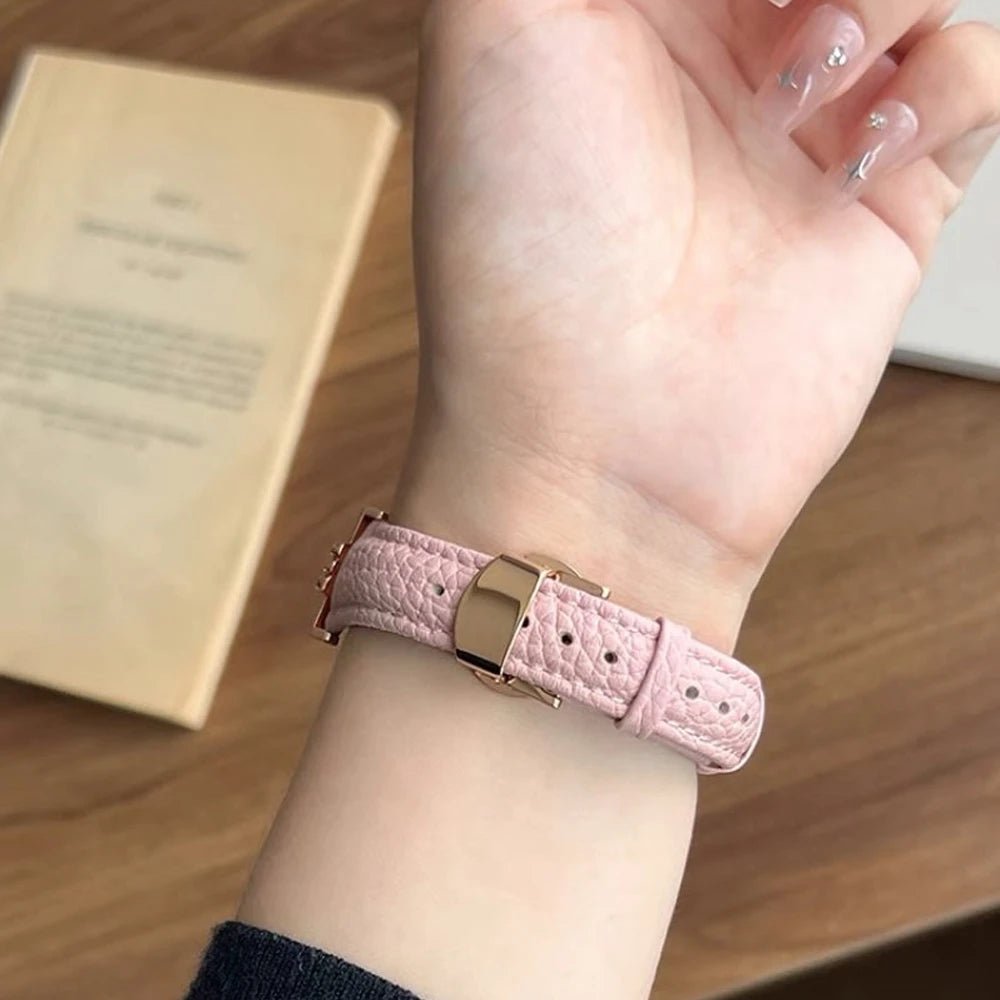 Women’s Genuine Leather & Stainless Steel Band for Apple Watch - MoodPeach