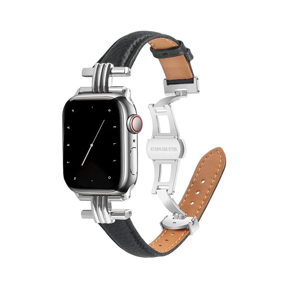 Women’s Genuine Leather & Stainless Steel Band for Apple Watch - MoodPeach