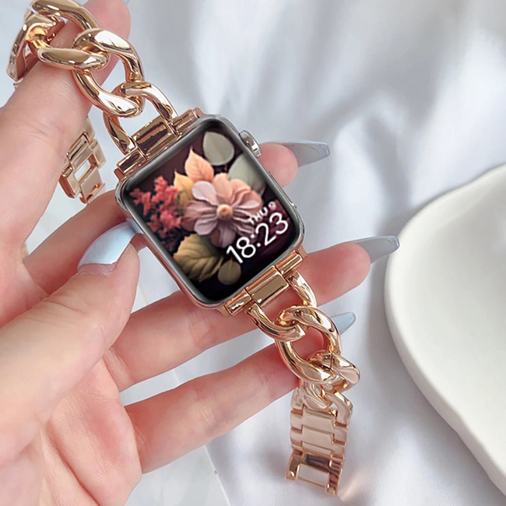 Women’s Modern Stainless Steel Apple Watch Band - MoodPeach