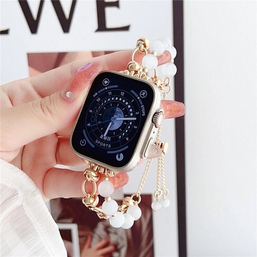 Women's Pearl Essence Bracelet Band for Apple Watch - MoodPeach