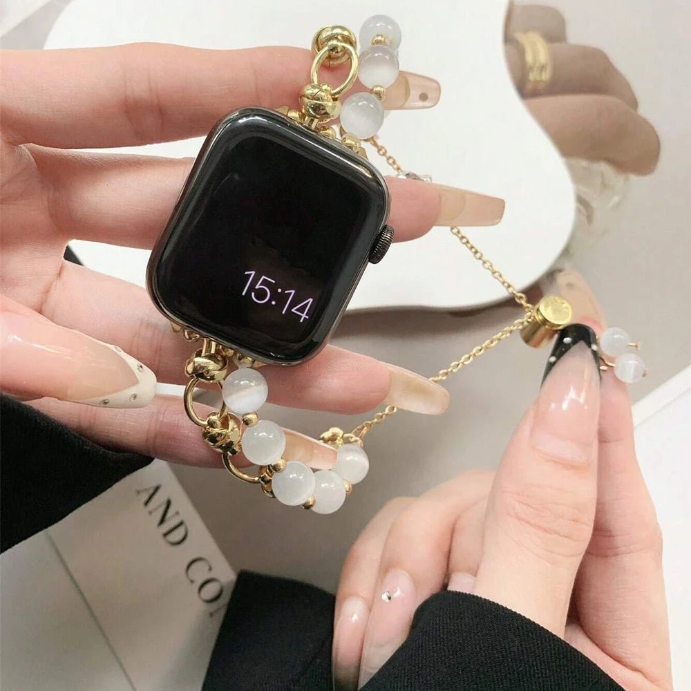 Women's Pearl Essence Bracelet Band for Apple Watch - MoodPeach