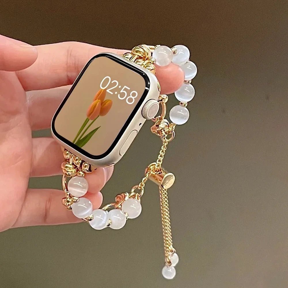 Women's Pearl Essence Bracelet Band for Apple Watch - MoodPeach