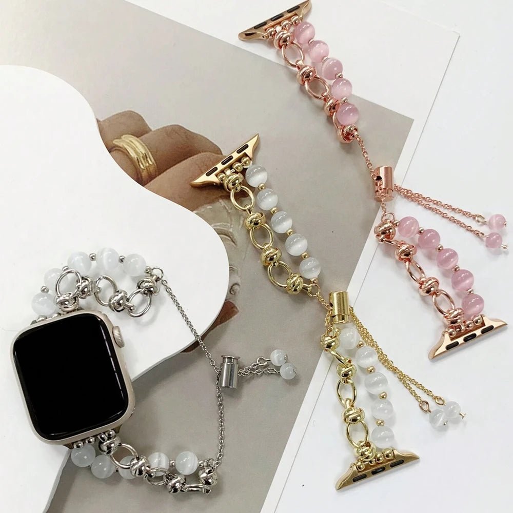 Women's Pearl Essence Bracelet Band for Apple Watch - MoodPeach