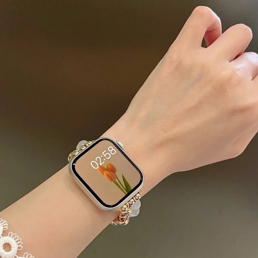Women's Pearl Essence Bracelet Band for Apple Watch - MoodPeach