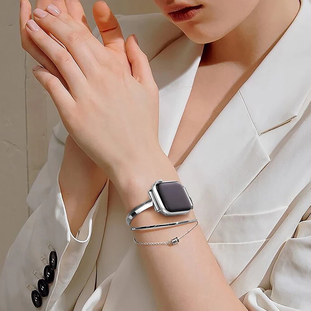 Women's Slim Stainless Steel Link Band for Apple Watch - MoodPeach