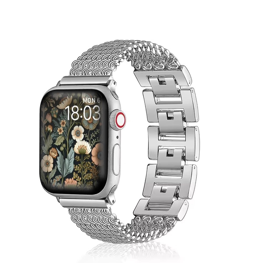 Women’s Woven Stainless Steel Bracelet Band for Apple Watch - MoodPeach