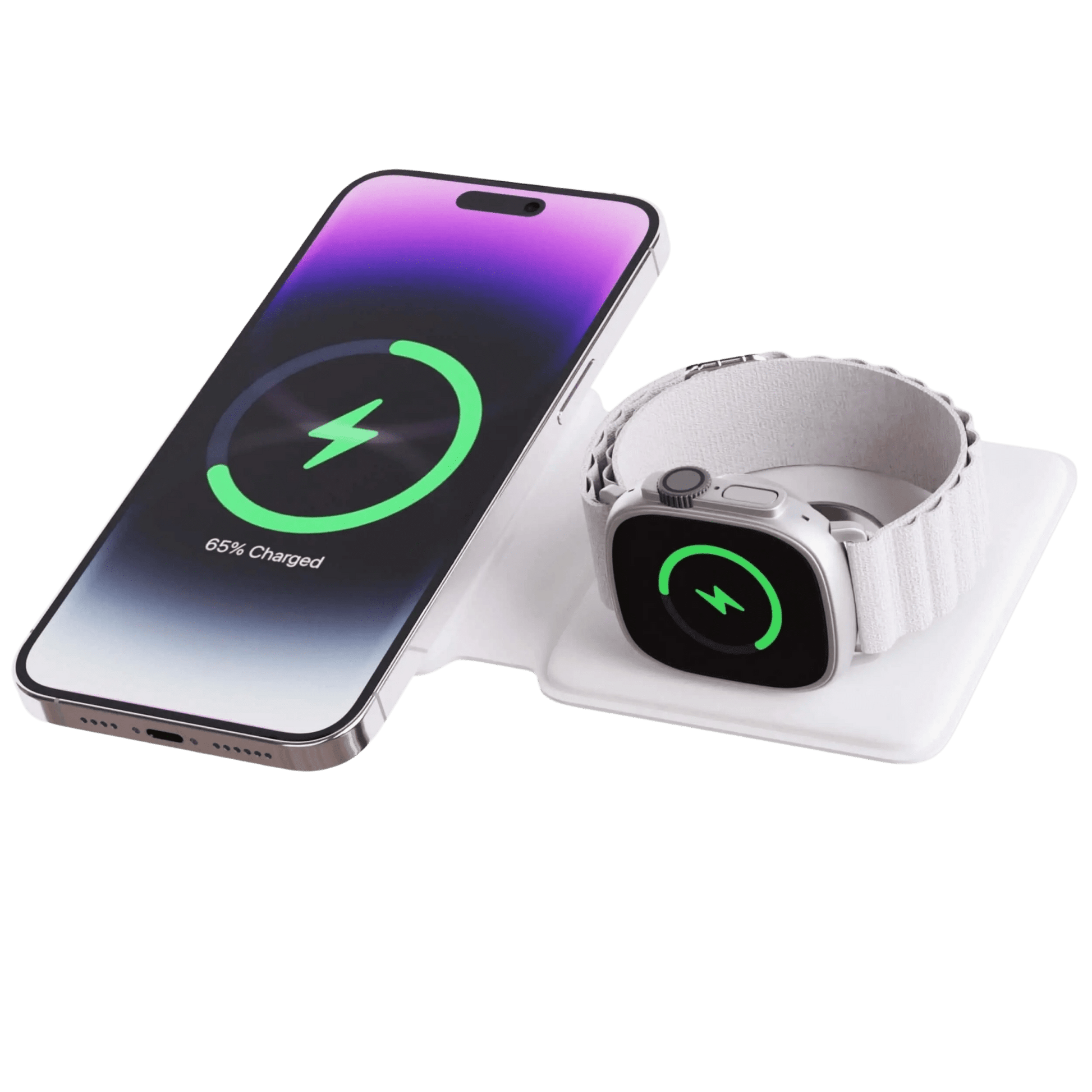 2 in 1 Foldable Charger for Apple - MoodPeach