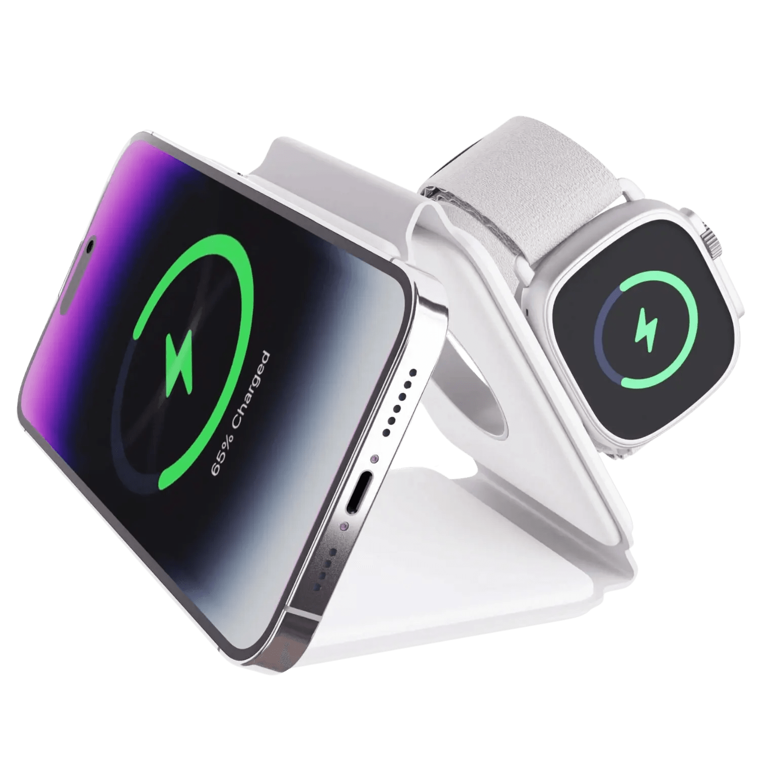 3 in 1 Foldable Charger for Apple - MoodPeach