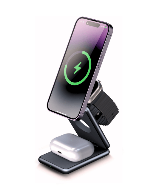 3 - in - 1 Foldable Magnetic Wireless Charging Station - MoodPeach