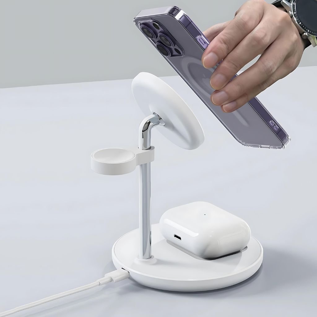 3 in 1 Magnetic Charger for Apple & Samsung - MoodPeach